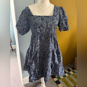 Madewell Navy Floral Mini Dress